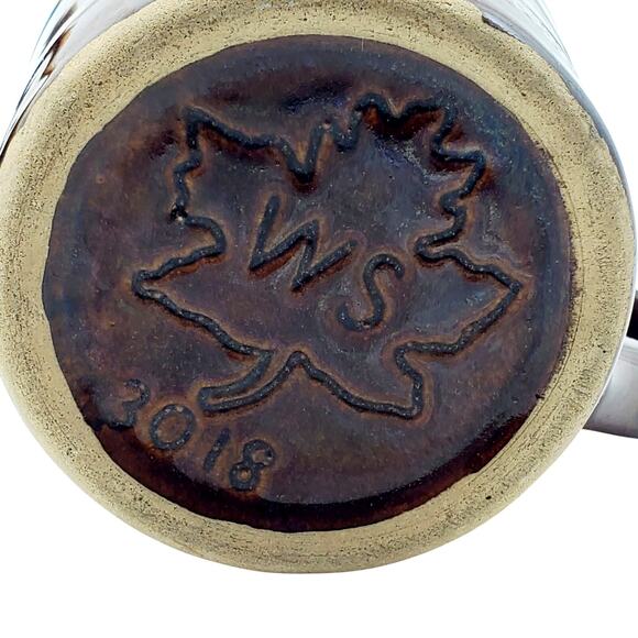 2 Western Stoneware Mug Farmers Mutual Insurance Iowa Brown Drip Glaze Coffee - Picture 8 of 11